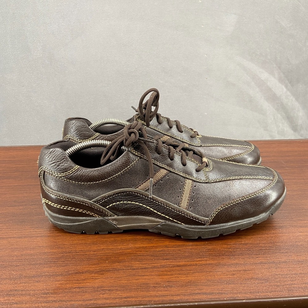 Rockport by Adidas K58503 Mens 9.5 M Casual Shoes Brown Leather Lace Up Sneaker